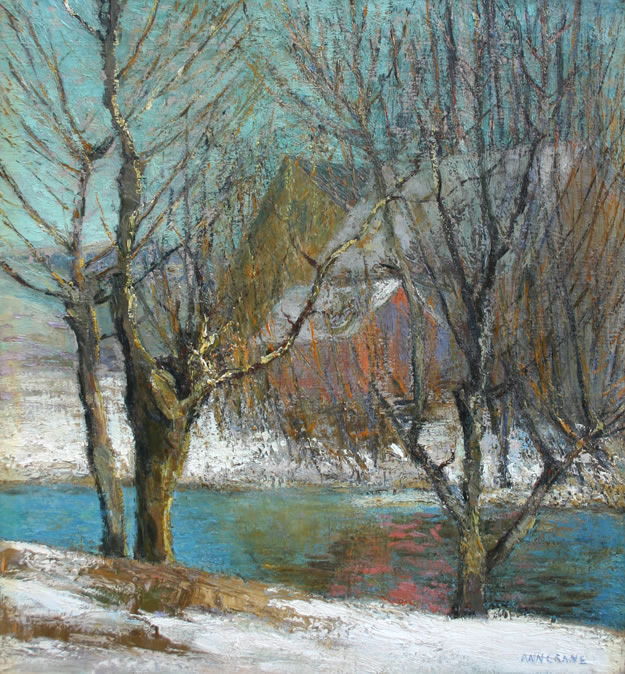 ANN BRAINERD CRANE (1881-1948) The Willows, oil on canvas, 26 x 24 inches, signed at lower right, titled and signed again on the stretcher